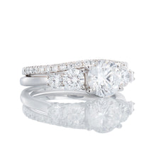 Load image into Gallery viewer, 2.00ctw Five Round Solitaire with Diamond Bridge and Matching Pave Band

