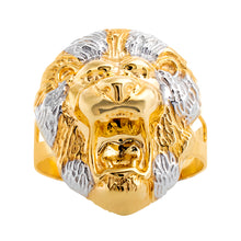 Load image into Gallery viewer, Roaring Lion Head Two Tone Ring
