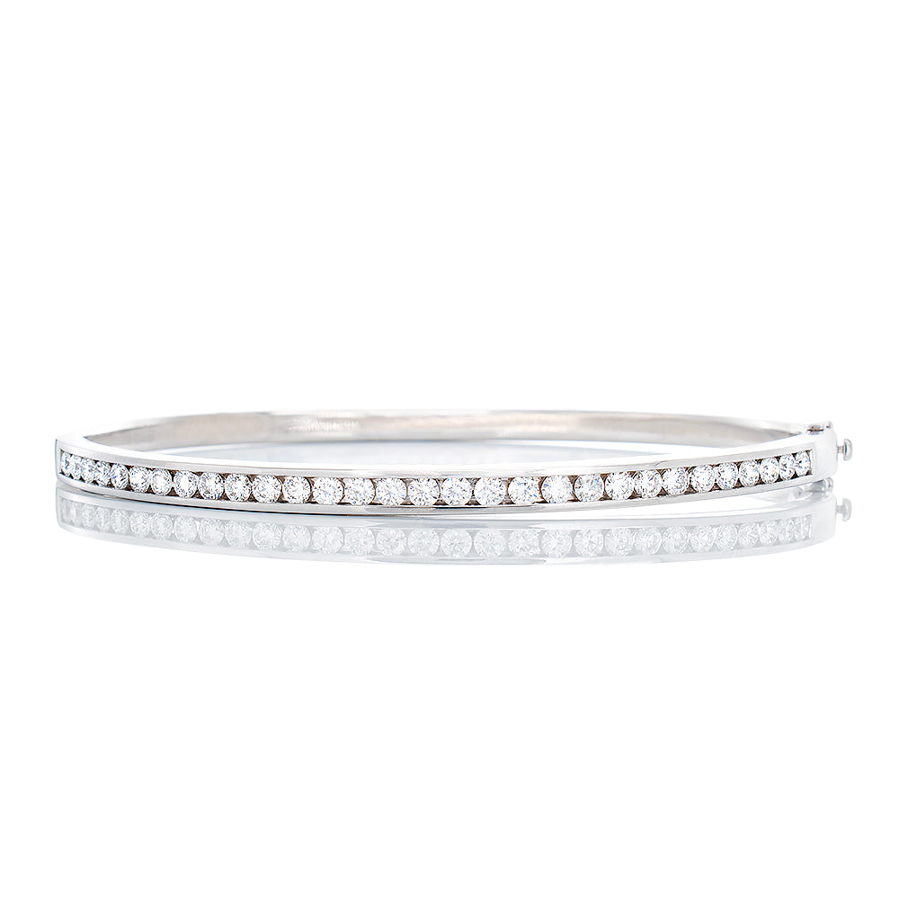 1.20ctw Channel Set Forefront Open Hinged Lab Diamond Bangle