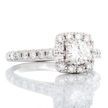 Load image into Gallery viewer, 0.94ctw Diamond Solitaire Split Prongs Cushion Halo
