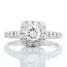 Load image into Gallery viewer, 0.94ctw Diamond Solitaire Split Prongs Cushion Halo
