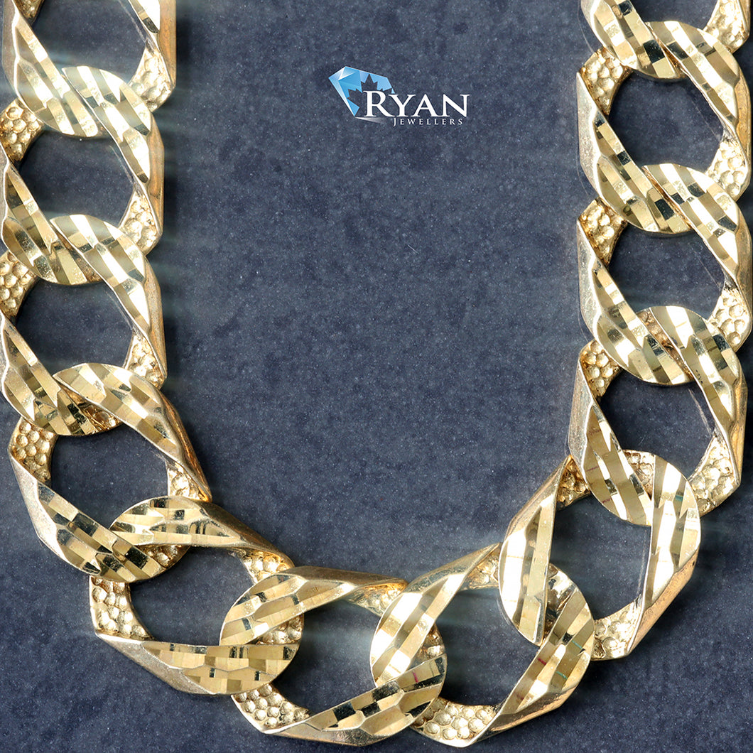 13mm Double Sided Diamond Cut Casting Chain 28 Inch