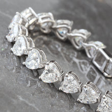 Load image into Gallery viewer, 10.00ctw Heart Cut Lab Created Diamond Tennis Bracelet
