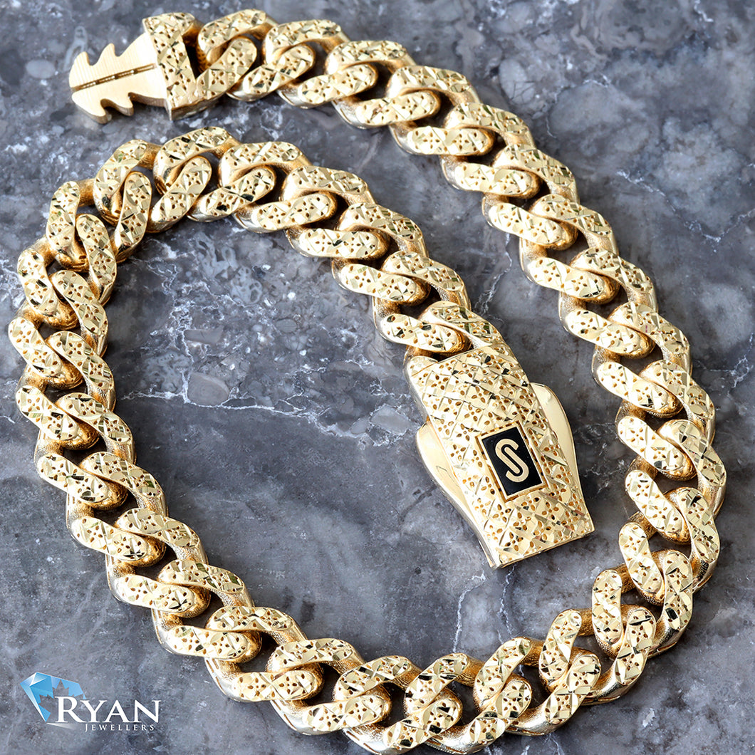 8mm Diamond Cut Monaco Link Bracelet