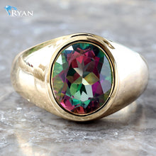 Load image into Gallery viewer, 5.00 Carat Oval Mystic Topaz Bezel Set Ring
