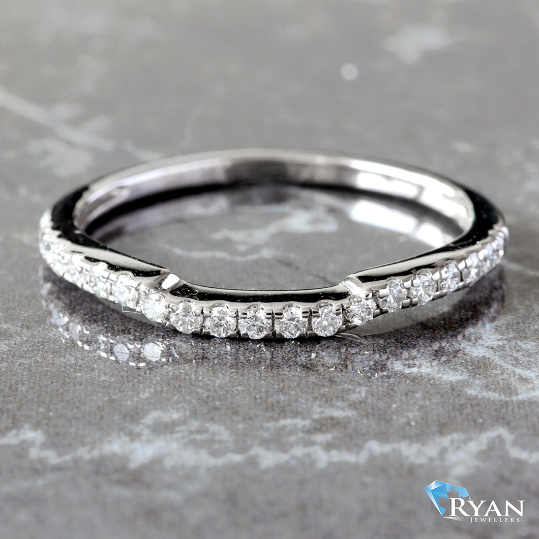 RING GW 14K 0.20CTW DIAMOND PAVE SETTING BAND SLIGHTLY CONTOURING