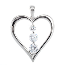 Load image into Gallery viewer, 1.00ctw Open Heart with Three Graduated Round Diamond
