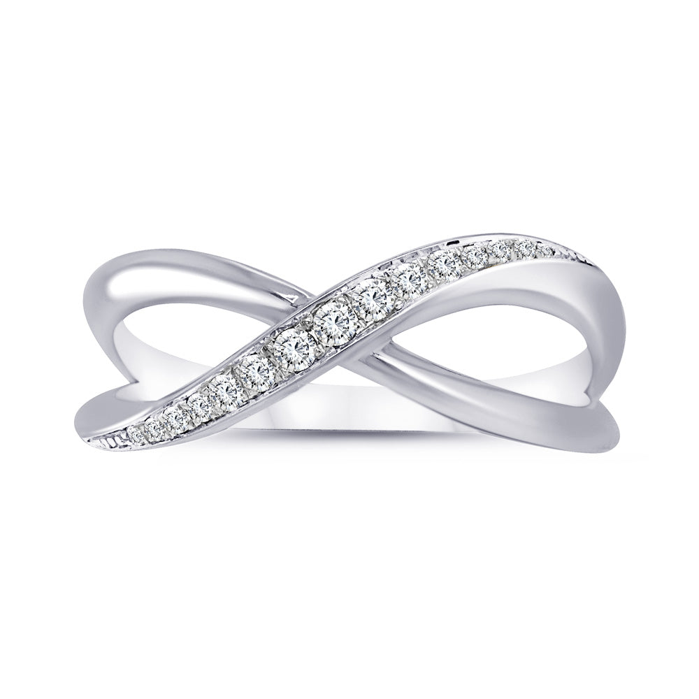 0.12ctw Cross Over Infinity Design Ring