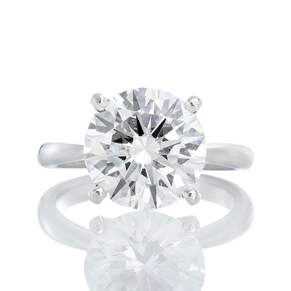 3.05ctw Round Brilliant Cut Lab Created Diamond Solitaire 18kt