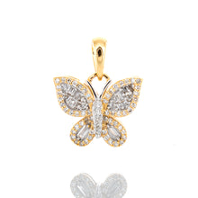 Load image into Gallery viewer, 0.30ctw Butterfly Pendant with Baguette Diamond Pointed Wings
