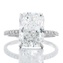 Load image into Gallery viewer, 5.26ctw Radiant Cut Lab Created Solitaire in Diamond Hidden Halo Mount
