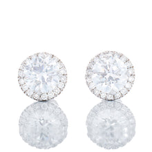 Load image into Gallery viewer, 1.32ctw Round Solitaire Halo Studs 18k
