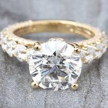 Load image into Gallery viewer, 5.30ctw Lab Created Diamond Engagement Ring with Graduated Diamond Shoulders
