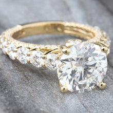 Load image into Gallery viewer, 5.30ctw Lab Created Diamond Engagement Ring with Graduated Diamond Shoulders
