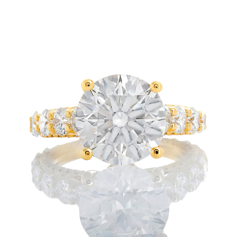 5.30ctw Lab Created Diamond Engagement Ring with Graduated Diamond Shoulders