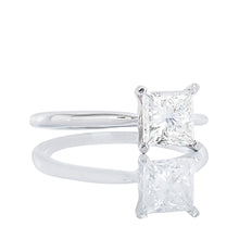 Load image into Gallery viewer, 1.00ctw Lab Diamond Princess Cut Solitaire Hp Tapered Shoulders
