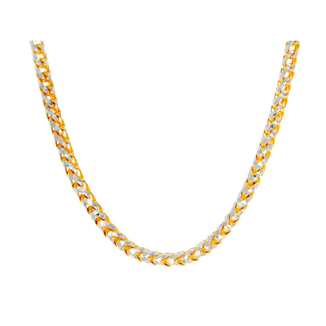 3.00mm Solid Round Franco Two Tone Diamond Cut Chain