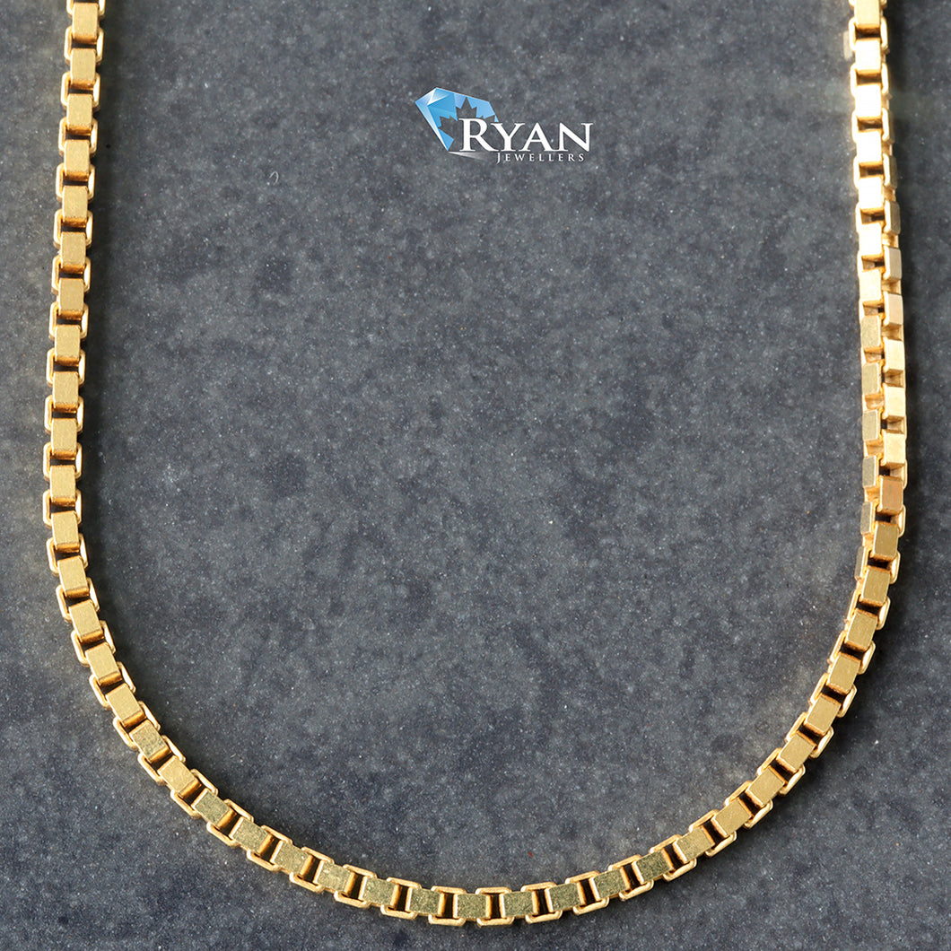 1.50mm Solid Box Link 18k Chain