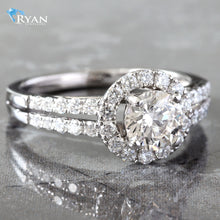 Load image into Gallery viewer, 1.15CTW Round Brilliant Solitaire with Split Shoulders Ring
