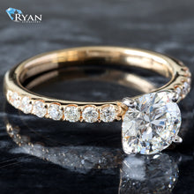 Load image into Gallery viewer, 1.40ctw Round Brilliant Solitaire with Pave Set Shoulders Ring
