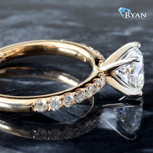 Load image into Gallery viewer, 1.40ctw Round Brilliant Solitaire with Pave Set Shoulders Ring
