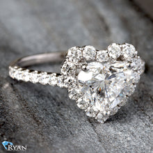 Load image into Gallery viewer, 2.18ctw Heart Cut Diamond Engagement Ring with Halo
