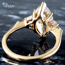 Load image into Gallery viewer, 2.96ctw Marquise Solitaire with Trapezoid and Baguette Shoulders
