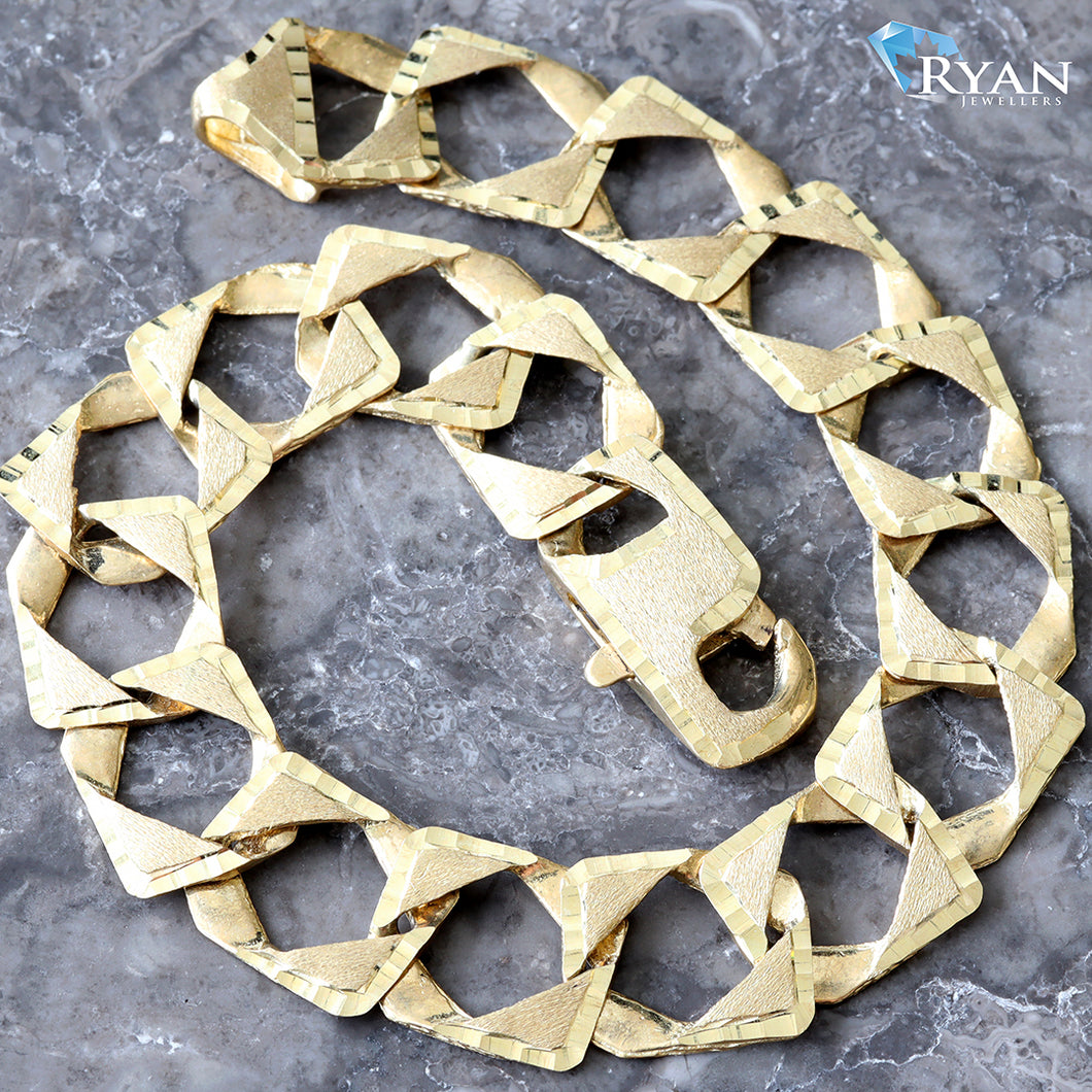 Square Brushed with Diamond Cut Edges Casting Links