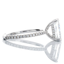 Load image into Gallery viewer, 4.07ctw Radiant Cut Lab Solitaire in Diamond Pave Hidden Halo Mount
