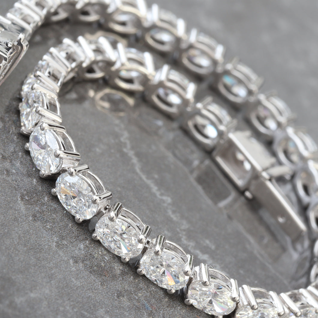 10.00ctw Oval Cut Lab Created Diamond Tennis Bracelet