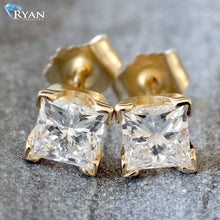 Load image into Gallery viewer, 1.00ctw Princess Solitaire Lab Diamond Studs
