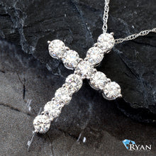 Load image into Gallery viewer, 1.00CTW Lab Diamond Cross with Slider Bail
