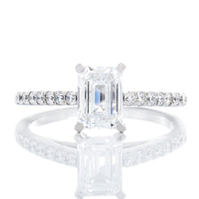 Load image into Gallery viewer, 1.20ctw Emerald Cut Center with Diamond Pave Shoulder&#39;s
