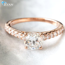 Load image into Gallery viewer, 1.35ctw Round Solitaire with Pave Shoulders Ring
