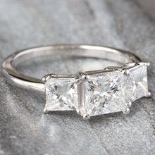 Load image into Gallery viewer, 1.45ctw Past Present Future Princess Cut Lab Created Diamond Ring
