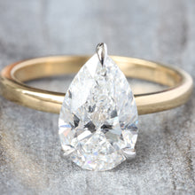 Load image into Gallery viewer, 2.60ctw Pear Lab Solitaire Plain with Hidden Diamond Halo
