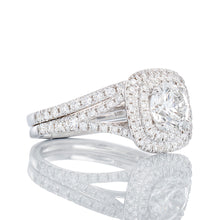 Load image into Gallery viewer, 1.75ctw Round Solitaire Double Cushion Halo Bridal Set
