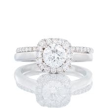 Load image into Gallery viewer, 1.16ctw Round Brilliant Lab Created Diamond with Cushion Halo &amp; High Polished Shoulders
