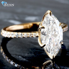 Load image into Gallery viewer, 2.23ctw Marquise Solitaire with Pave Upswept Shoulders Ring
