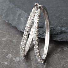 Load image into Gallery viewer, 2.00ctw Lab Created Diamond Large Pave Set Hoops
