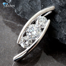 Load image into Gallery viewer, 1.00ctw Tension Set Journy Slider  Lab Created Diamond Pendant
