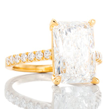 Load image into Gallery viewer, 4.80ctw Radiant Lab Created with Natural Upswept Diamond Shoulders
