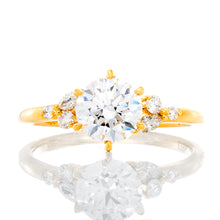 Load image into Gallery viewer, 1.19ctw Round Solitaire with Floral Inspired Diamond Shoulders
