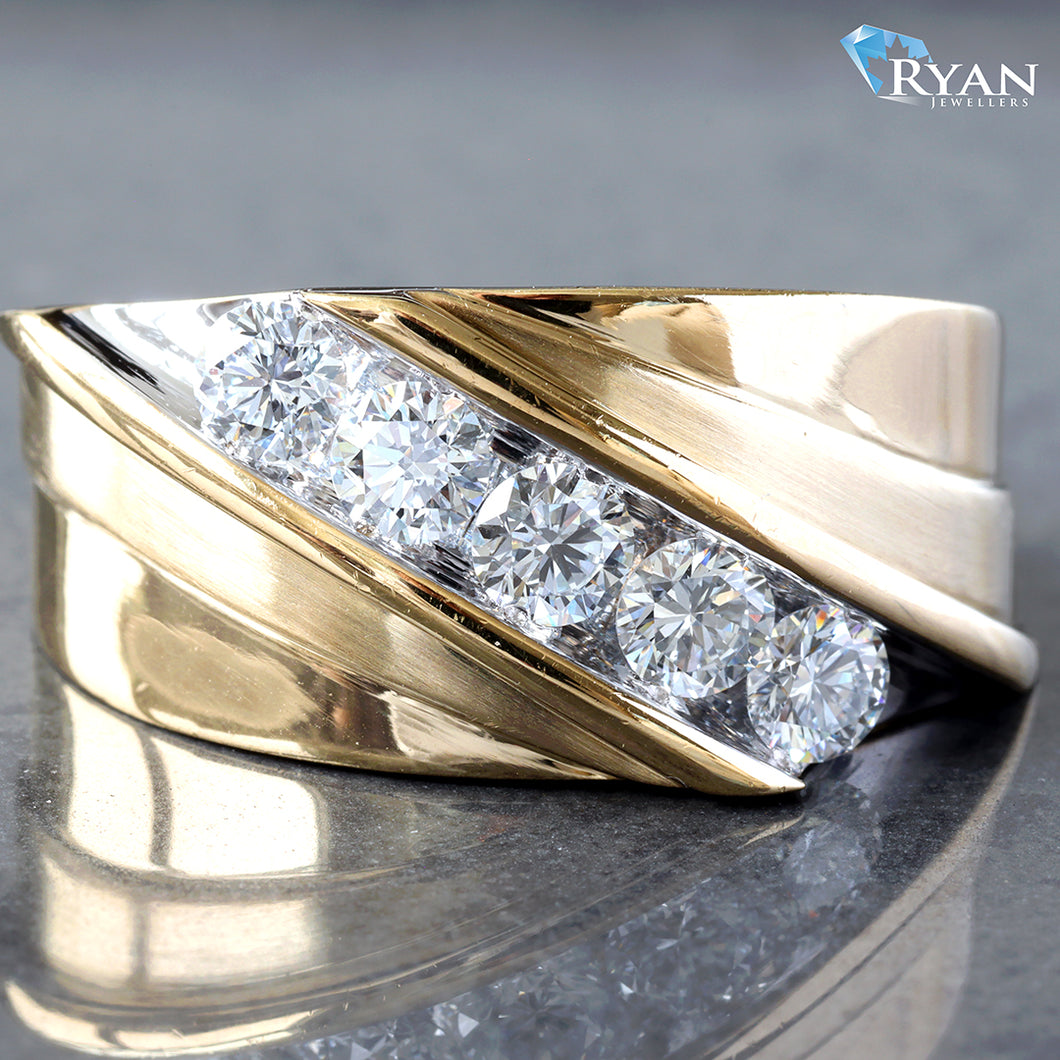 1.00ctw Five Diagonal Set Band