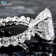 Load image into Gallery viewer, 7.06ctw Oval Solitaire with Oval Diamond Shoulders &amp; Basket
