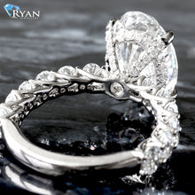 Load image into Gallery viewer, 7.06ctw Oval Solitaire with Oval Diamond Shoulders &amp; Basket
