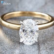 Load image into Gallery viewer, 2.13ctw Oval Solitaire with Hidden Halo Ring
