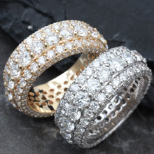 Load image into Gallery viewer, 6.93ctw Lab Diamonds Three Row Iced Out Diamond Eternity Band
