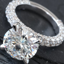 Load image into Gallery viewer, 8.66ctw Round Solitaire Three Sided Diamond Shoulders
