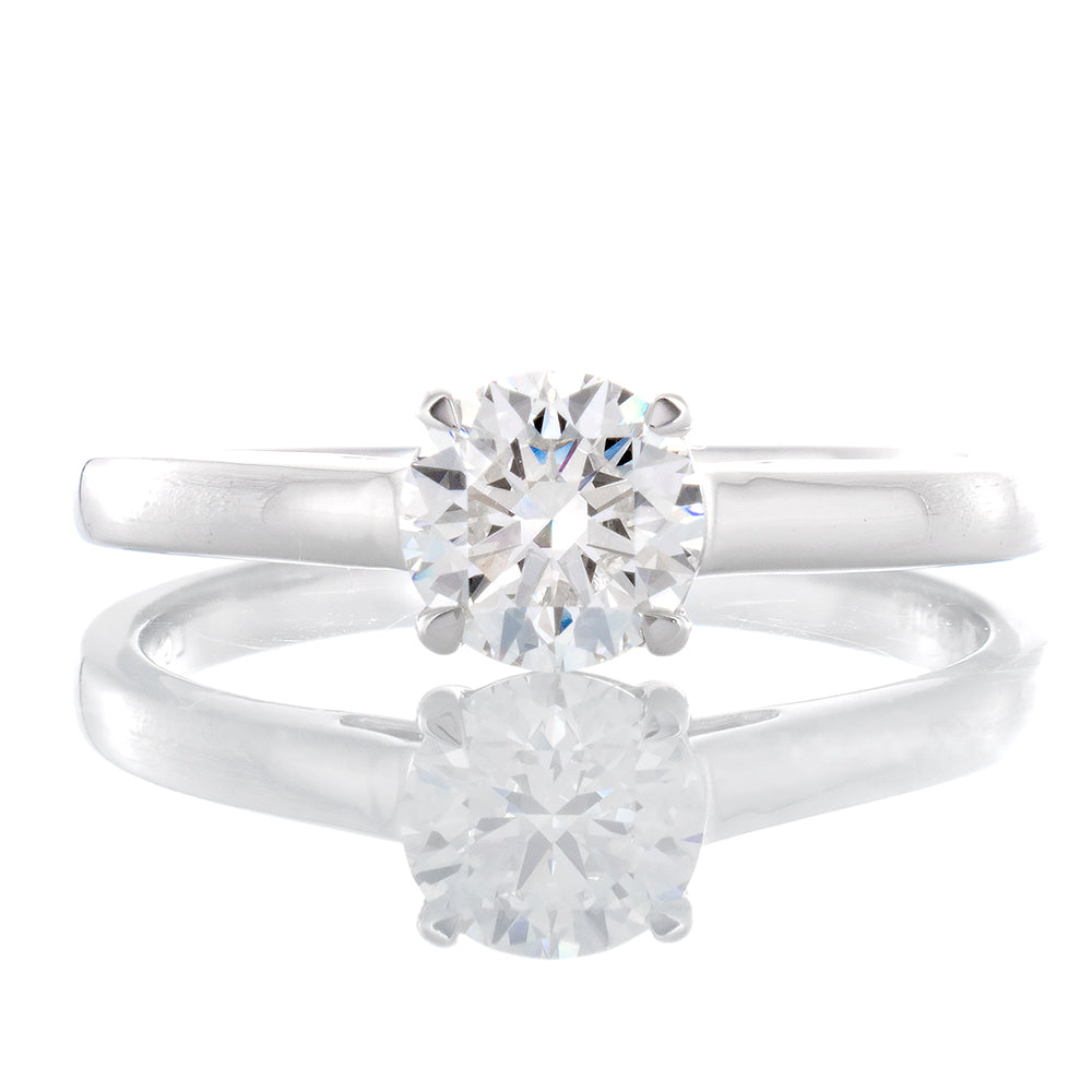 0.71ct Round Brilliant Solitaire with High Polished Upswept Shoulders